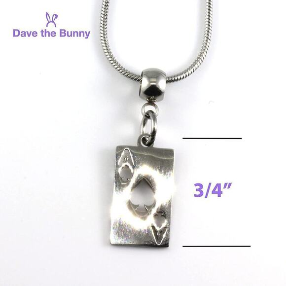 Ace of Spade Necklace - STAINLESS STEEL - Picture 3 of 8